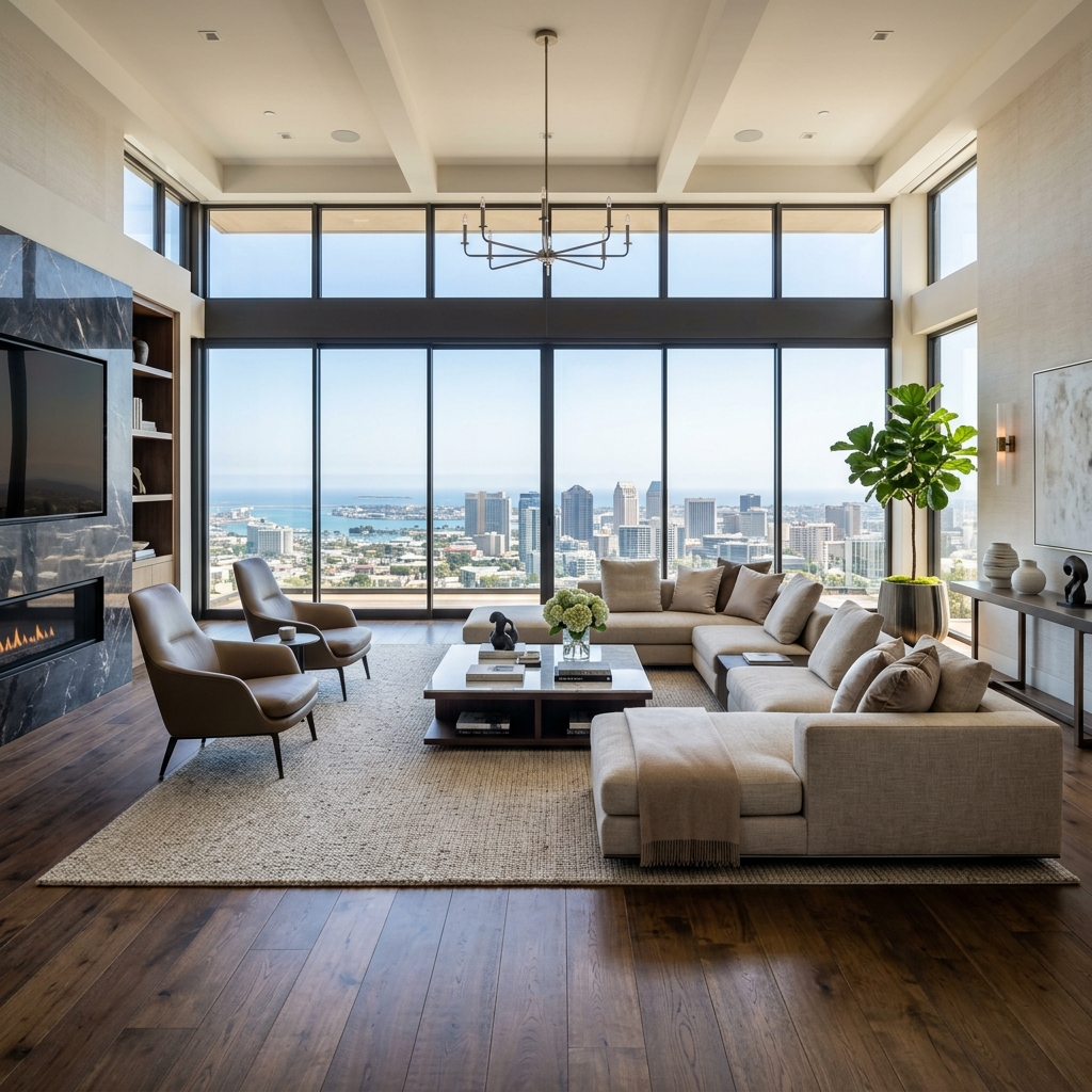 Luxury Living Room Tinted Windows